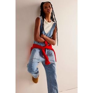 Free People We The Free L High Roller Denim Jumpsuit Kansas
